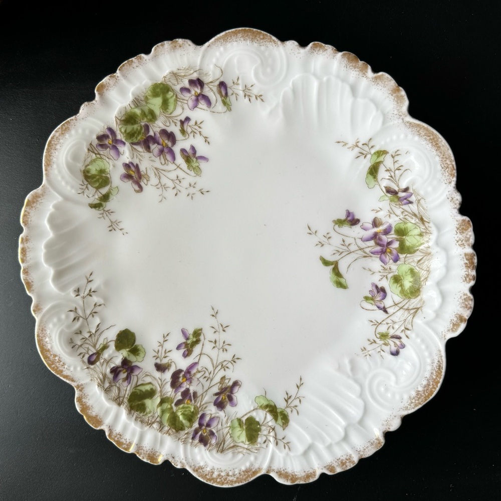 Antique Limoges Violet Porcelain Plate